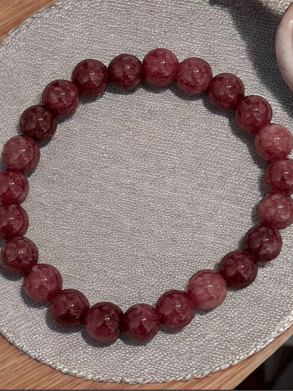 Red Beaded Stretch Bracelet